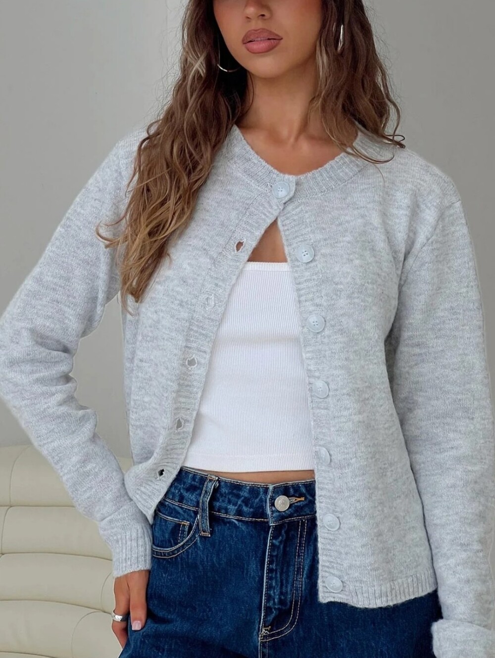 Princess Polly NWT Denmark Cardigan In Grey Size L/XL